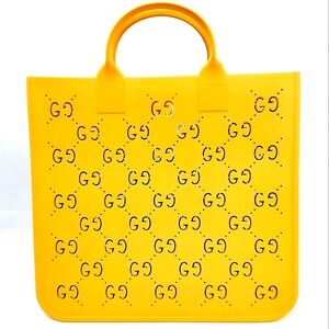 GUCCI DOUBLE G YELLOW RUBBER TOTE